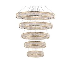 Подвесная люстра Newport Вертикальная композиция 8240 из пяти колец золото №79_NP