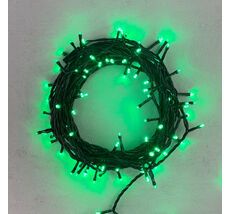 Гирлянда Нить 10м Зеленая 24В, 100 LED, Провод Черный ПВХ, IP54 PST100-11-1G