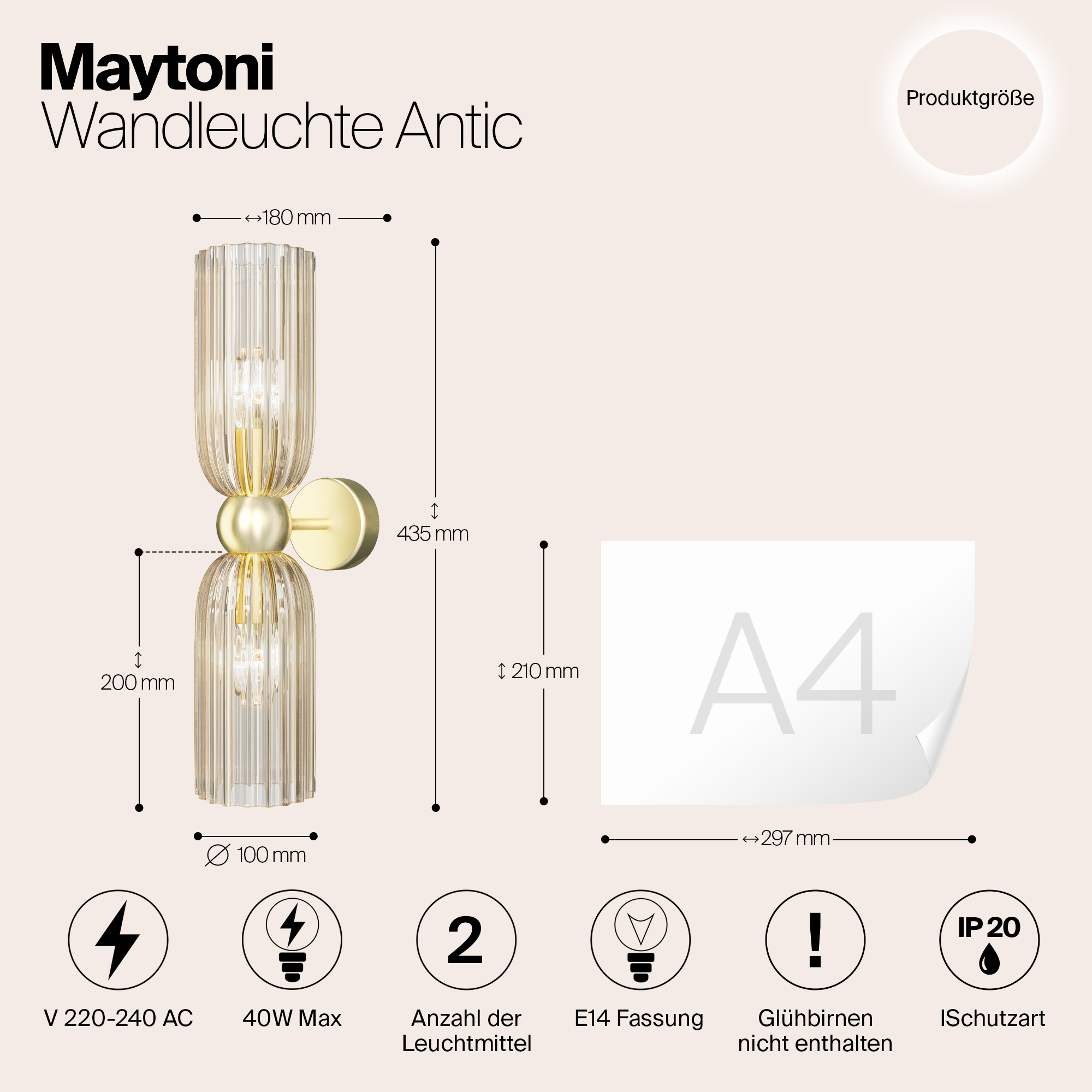 Бра Maytoni Modern Antic MOD302WL-02CG_MY