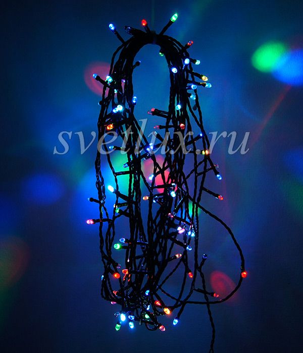 

Комплект 3 Разноцветных Нити по 20м c Контроллером, 600 LED, Провод Черный Силикон, IP65 03-063, 03-063