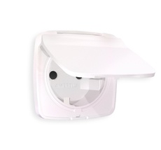 Лицевая панель для электрической розетки с заземлением со шторками и крышкой IP44 QUANT Ambrella Volt OMEGA OP2080_AMB