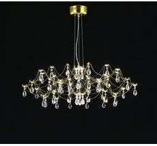 Подвесная люстра светодиодная с пультом и хрустальными подвесками Asfour MyFar MR2663-60P-50AD