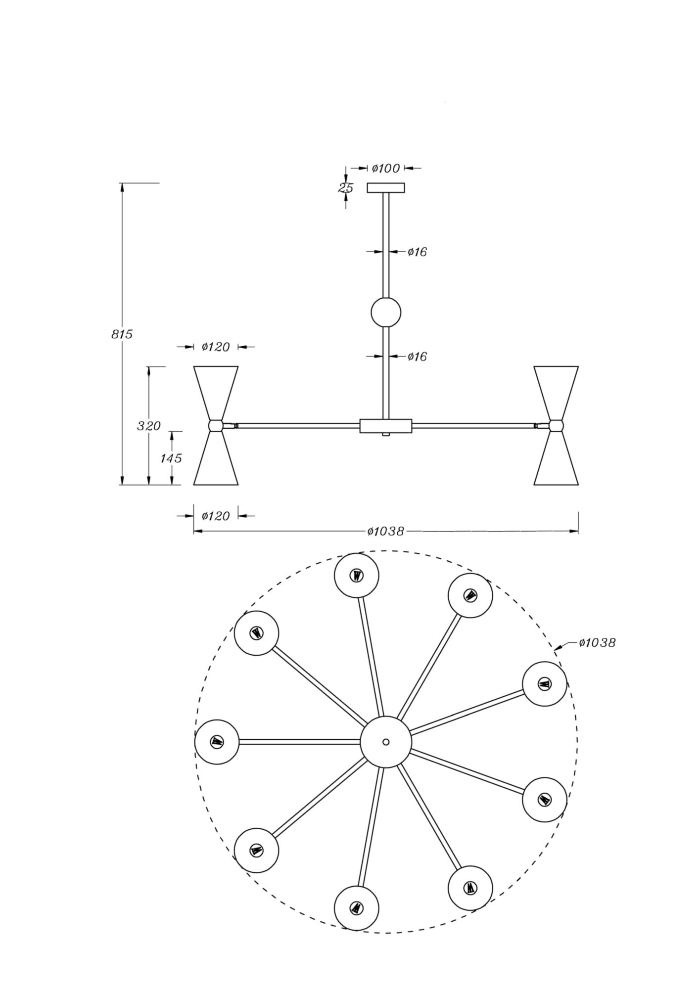 Потолочная люстра Maytoni Vesper MOD108PL-18WG_MY