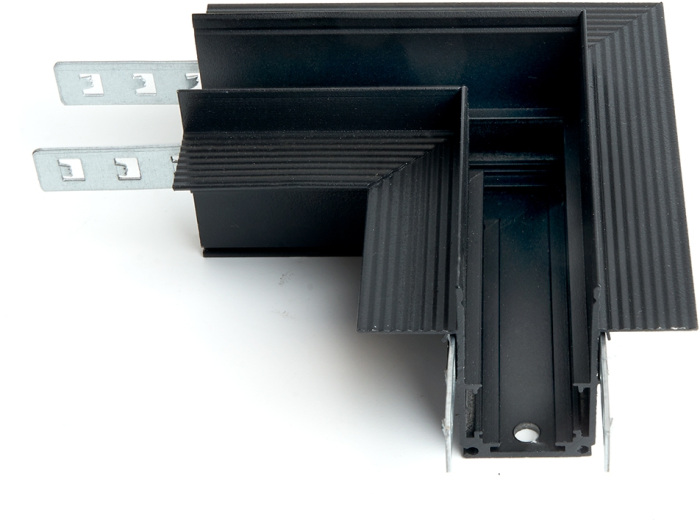 Соединитель угловой для низковольтного встраиваемого шинопровода, черный Feron 41980_FR