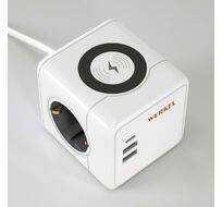 Розеточный блок 3-местный + 3 USB + беспроводная зарядка Werkel a066454_WR