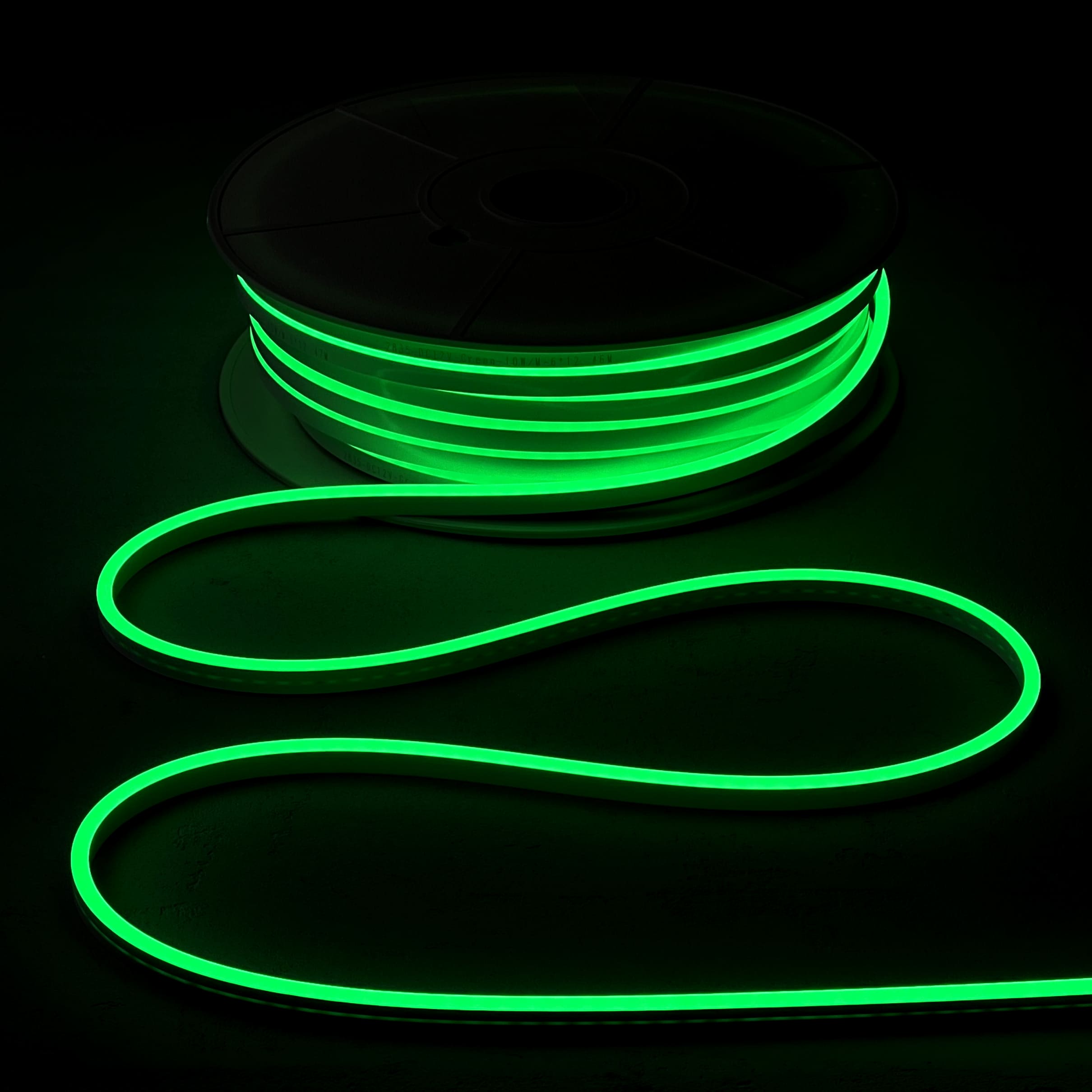 Односторонний Гибкий Неон 6х12мм Зеленый 12В, IP65 LTC FR-23526 FR-23526