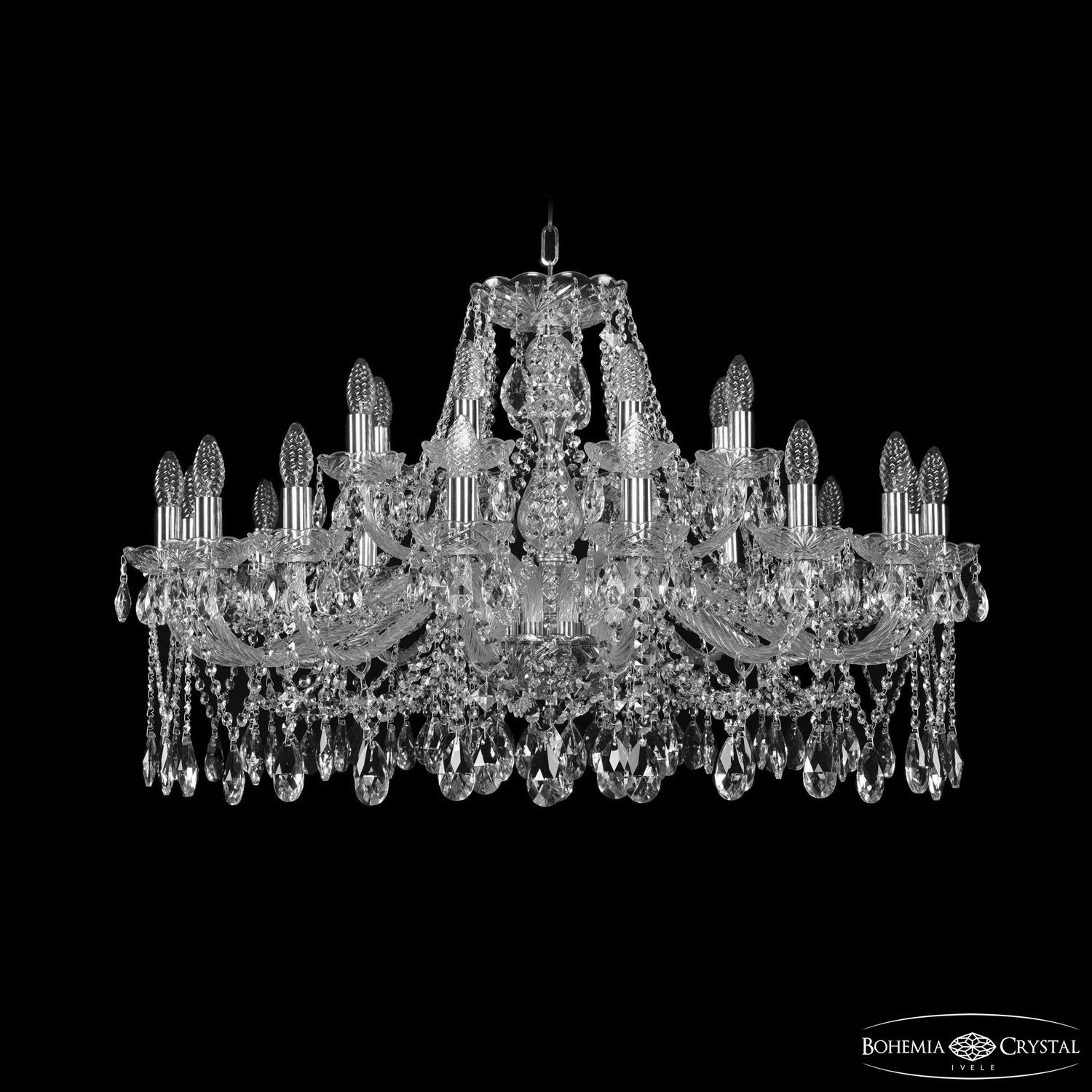 Хрустальная люстра Bohemia Ivele Crystal 1413/16+8/360 Ni_BI