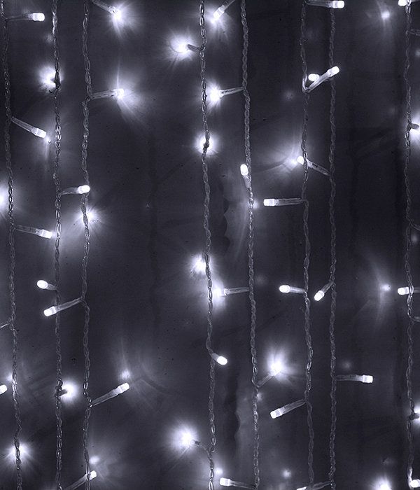 

Гирлянда Занавес 1 x 6 м Белый с Мерцанием 220В, 600 LED, Провод Прозрачный ПВХ, IP54 01-150, 01-150