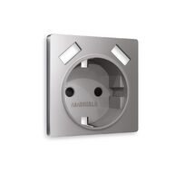 Лицевая панель для электрической розетки с заземлением со шторками 2USB A+A QUANT Ambrella Volt ALFA AP5090_AMB