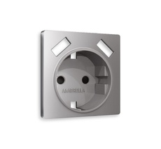 Лицевая панель для электрической розетки с заземлением со шторками 2USB A+A QUANT Ambrella Volt ALFA AP5090_AMB