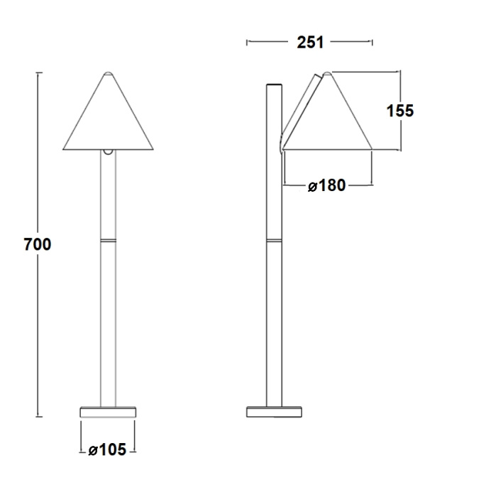 Наземный светильник светодиодный IP54 Oasis Light W2924-700 Bl_OL