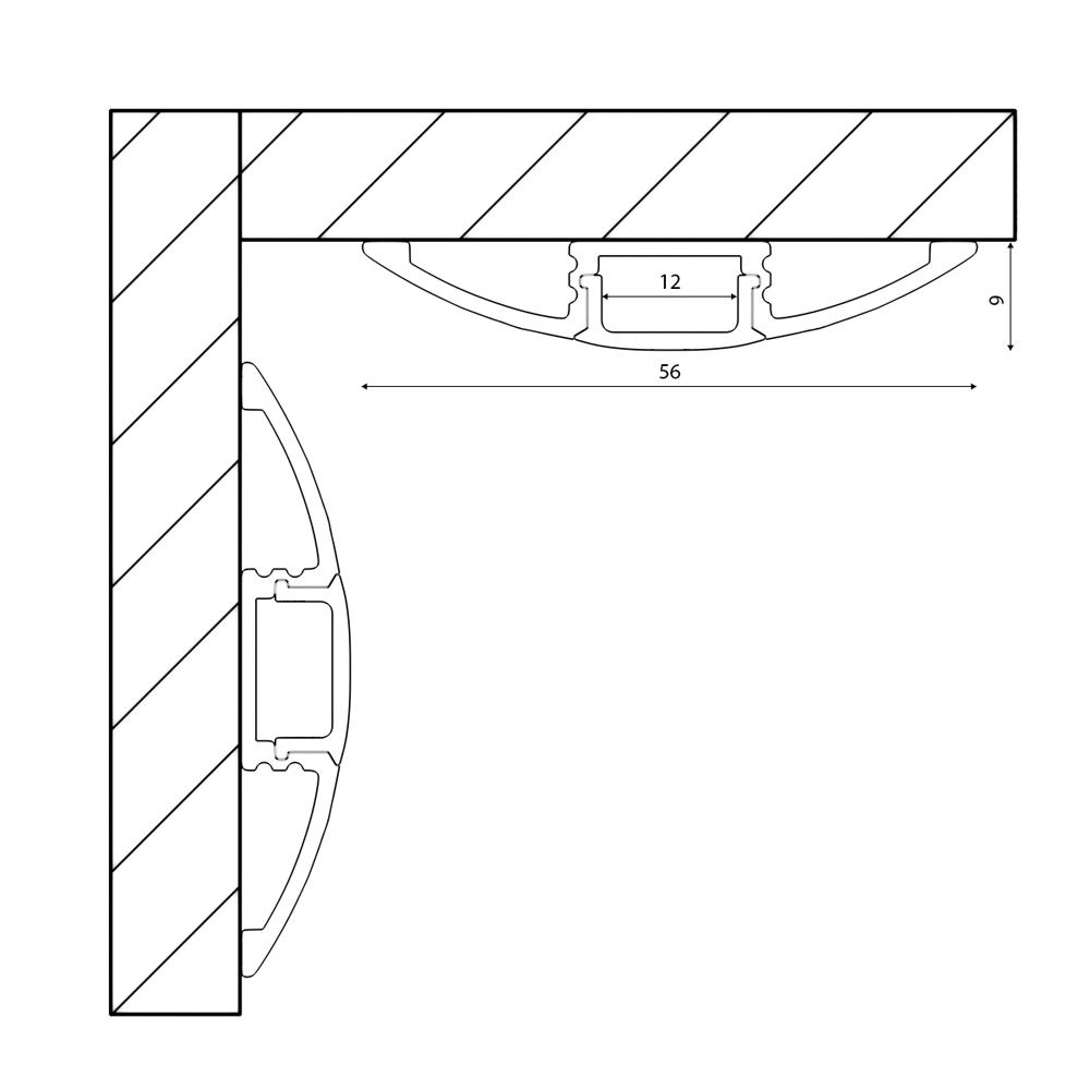 Алюминиевый профиль для пола и порогов ARC-608FL 00-00000903_SW