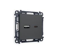 Розетка мягкое касание 2USB A+C 20W быстрая зарядка QUANT MA911010_AMB