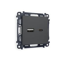 Розетка мягкое касание 2USB A+C 20W быстрая зарядка QUANT MA911010_AMB