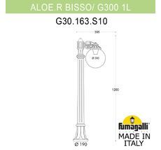 Уличный садовый светильник-столбик FUMAGALLI ALOE.R/BISSO/G300 G30.163.S10.VXF1R