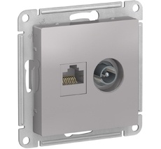 ТВ-розетка встраиваемая и Ethernet RJ-45 (алюминий) Systeme Electric ATN000389
