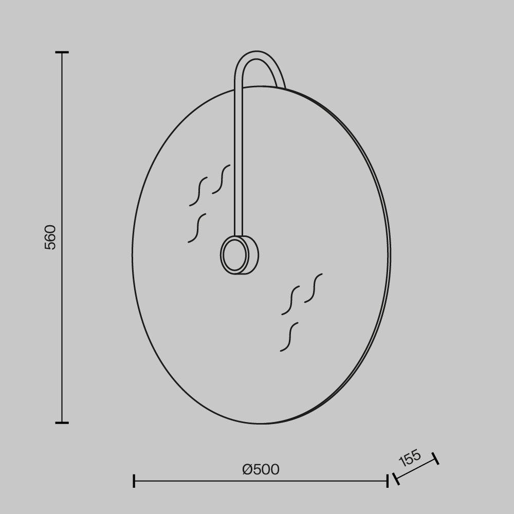 Настенный светильник Maytoni Mare MOD305WL-03B_MY