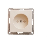 Розетка встраиваемая без заземления со шторками (слоновая кость) Systeme Electric RS16-151-2-86