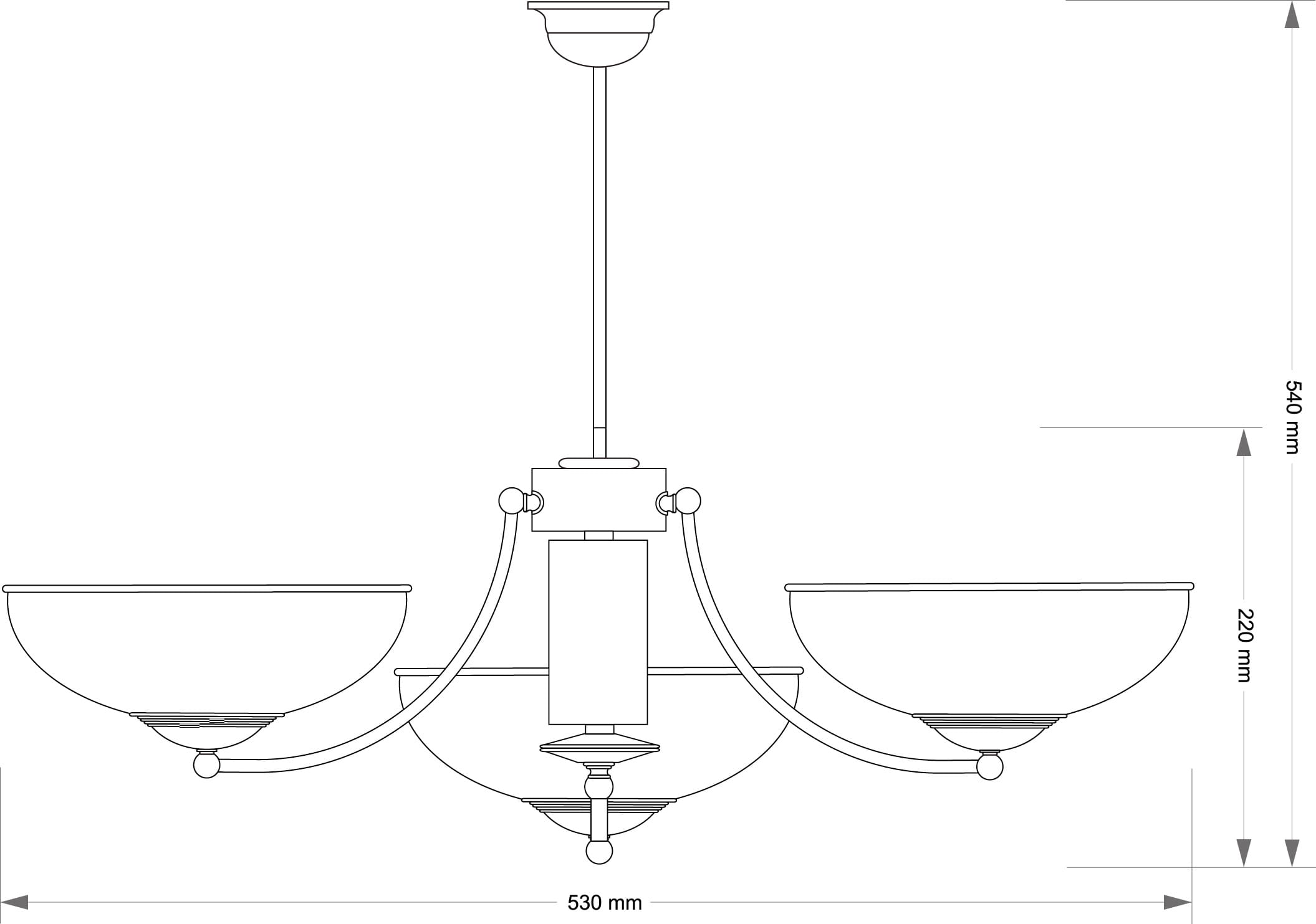 Подвесная люстра Kutek N N-ZW-3(P)