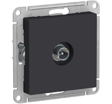 ТВ-розетка встраиваемая проходная (карбон) Systeme Electric ATN001092