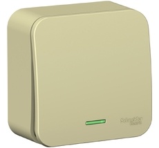 Выключатель накладной одноклавишный с подсветкой (бежевый) Systeme Electric BLNVA101117