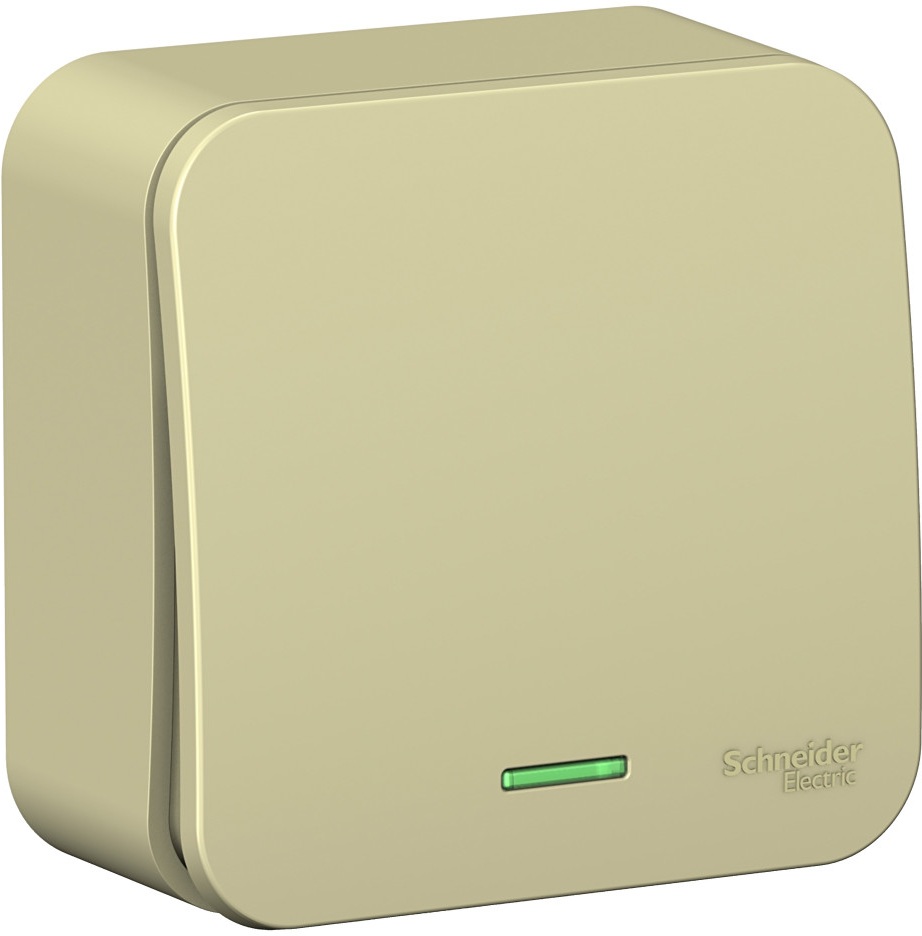 Выключатель накладной одноклавишный с подсветкой (бежевый) Systeme Electric BLNVA101117