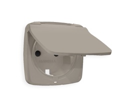 Лицевая панель для электрической розетки с/з со шторками и крышкой IP44 QUANT Ambrella Volt OMEGA OP3680_AMB