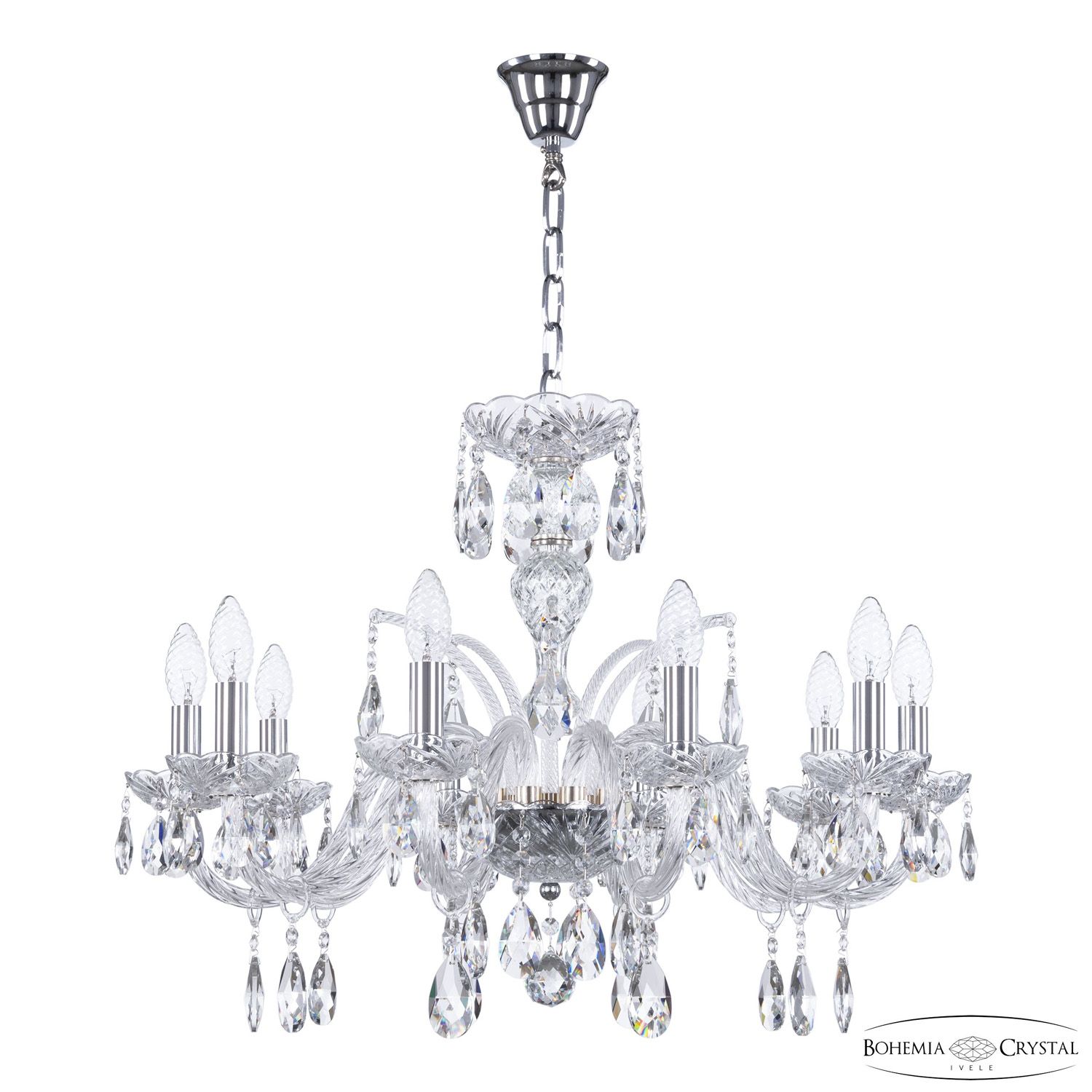 Хрустальная люстра Bohemia Ivele Crystal 118/10/240 Ni_BI