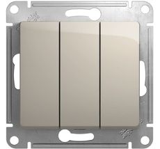Выключатель встраиваемый трехклавишный (молочный) Systeme Electric GSL000931