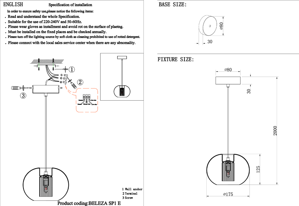 Подвесной светильник Crystallux BELEZA BELEZA SP1 E CHROME_CR