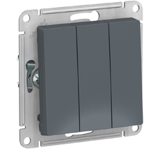 Выключатель встраиваемый трехклавишный (грифель) Systeme Electric ATN000731