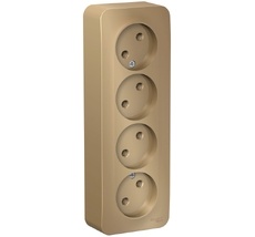 Розетка накладная четверная без заземления (титан) Systeme Electric BLNRA000414