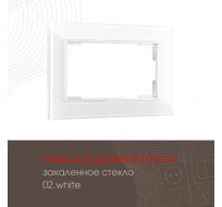 Рамка из закаленного стекла для двойной розетки Arte Milano 503.02-double.white
