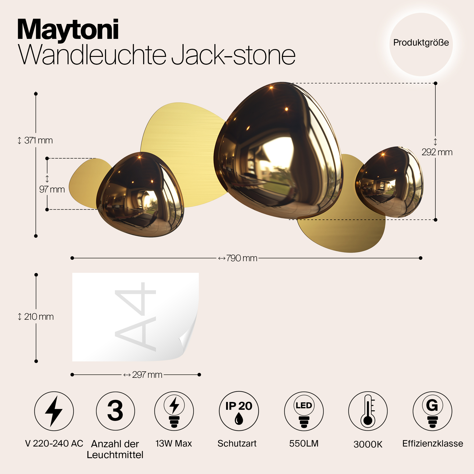 Настенный светильник Maytoni Jack-stone MOD314WL-L13G3K_MY