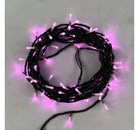 Гирлянда Нить 10м Розовая 24В, 100 LED, Провод Черный ПВХ, IP54 PST100-11-1P