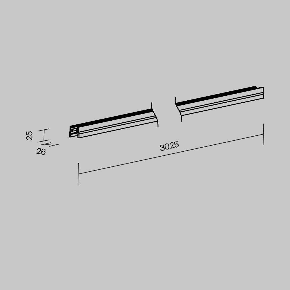 Профиль для уличной трековой системы Maytoni Elasity IP O-TR001-P-B3M_MY