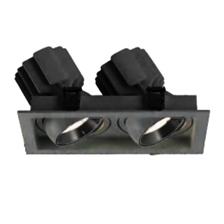 Встраиваемый светильник светодиодный MS-VORTEX-BUILT-S210x117-2x20W Day4000 (BK-BK, 40 deg, 230V) ( Arlight 058441_ARL