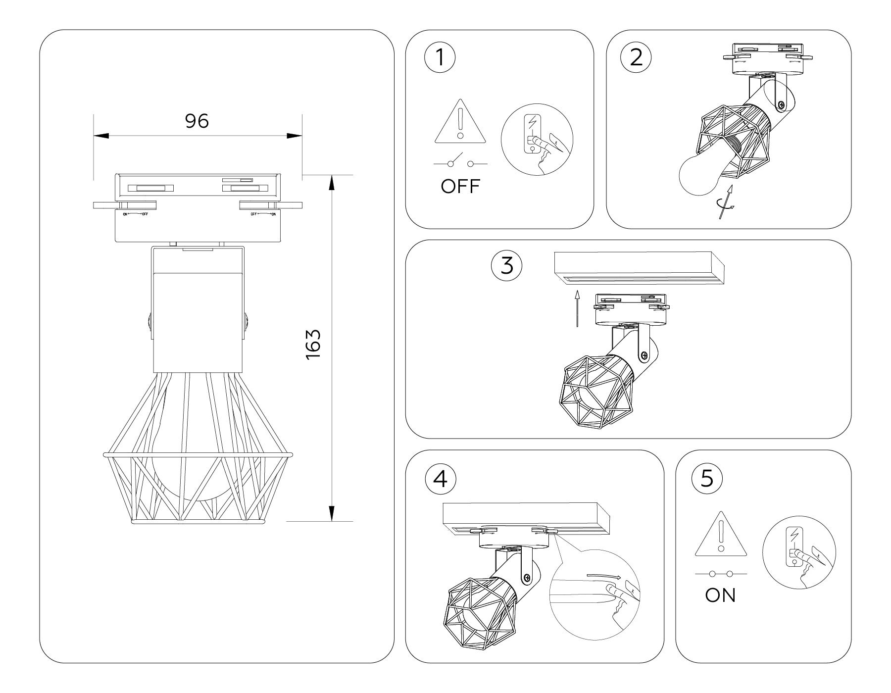 Трековый однофазный светильник со сменной лампой Ambrella Light GL GL5002_AMB