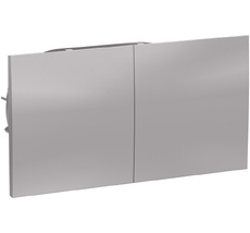 Розетка встраиваемая двойная с заземлением, шторками и крышкой (алюминий) Systeme Electric ATN000328