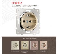 Розетка с заземлением и шторками 16A 250V Arte Milano 202.40-1.shampan