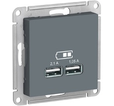 Розетка встраиваемая USBх2 (грифель) Systeme Electric ATN000733