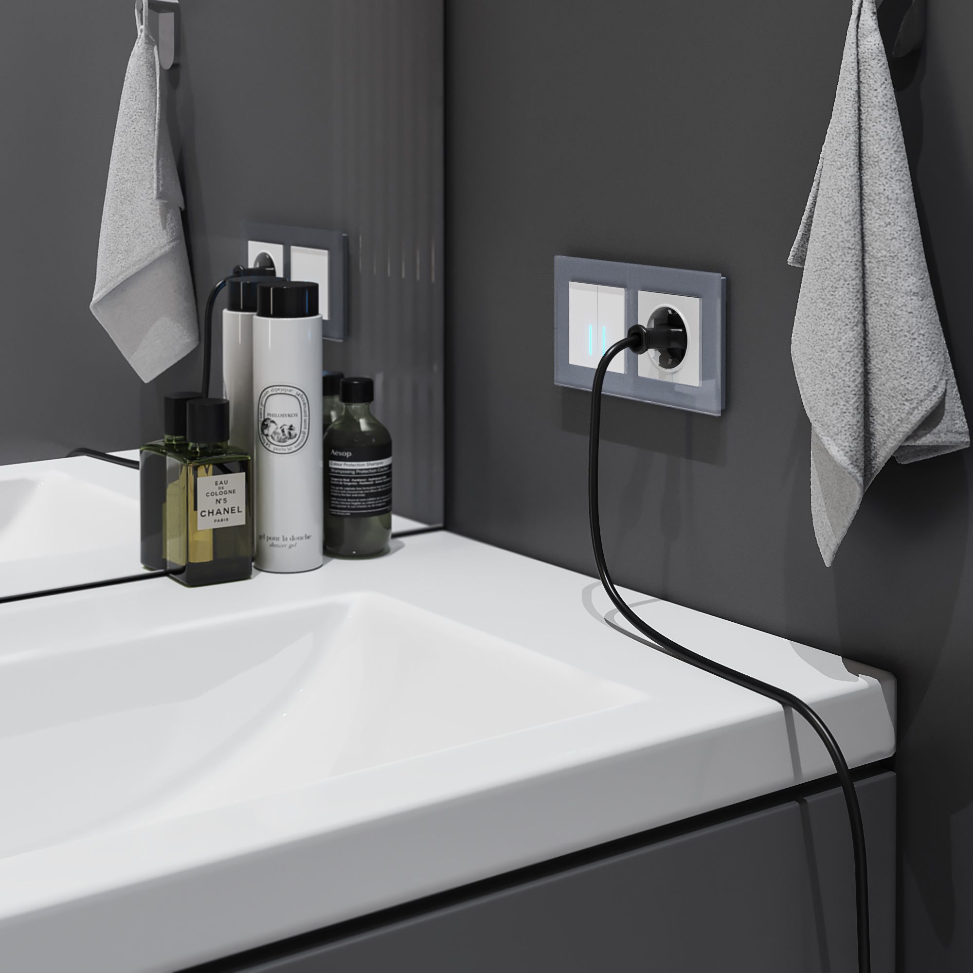 Сенсорный выключатель одноклавишный с управлением по Wi-Fi (белый) Werkel a048322_WR