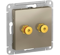 Акустическая розетка встраиваемая двойная (шампань) Systeme Electric ATN000587