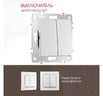 Выключатель двухклавишный 10AX 250V Arte Milano 206.30-2.silver