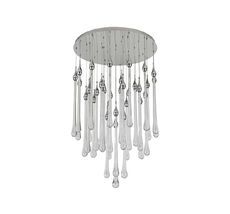 Подвесная люстра Newport Горизонтальная композиция 15500 из 34 подвесных светильников хром №149_NP