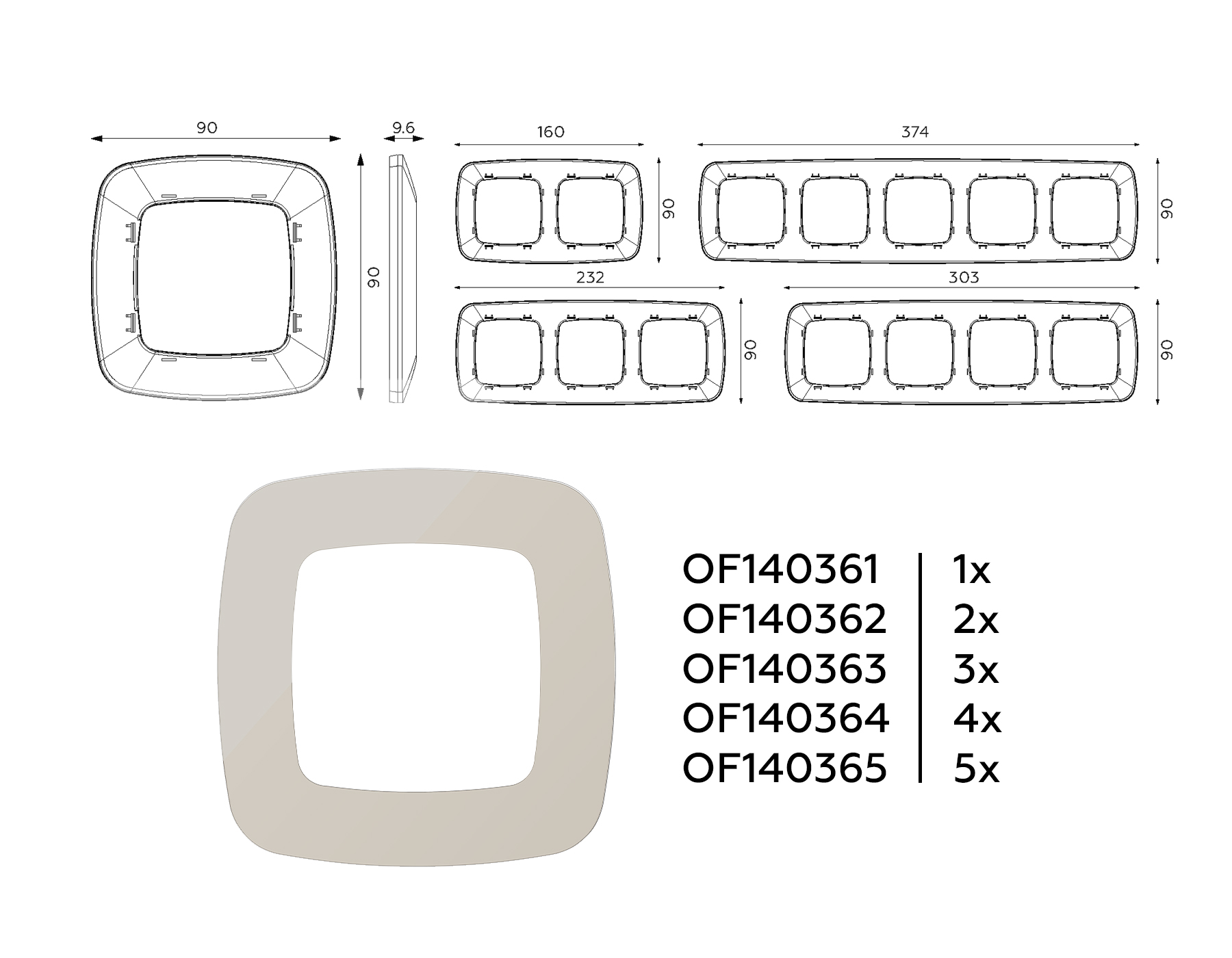 Рамка Ambrella Volt OMEGA Ecta OF140361_AMB