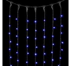 Гирлянда Занавес 2 x 3 м Синий 220В, 600 LED, Провод Черный Каучук, IP65 LL602-1-2B