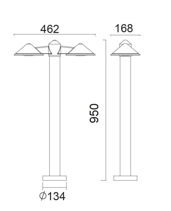 Наземный светодиодный светильник IP54 Oasis Light W21876N3-950 Gr_OL