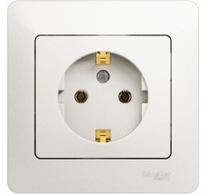Розетка встраиваемая с заземлением (перламутровый) Systeme Electric GSL000642