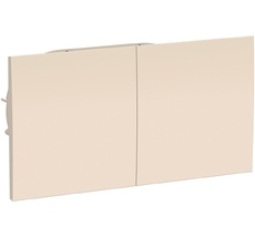 Розетка встраиваемая двойная с заземлением, шторками и крышкой (бежевый) Systeme Electric ATN000228